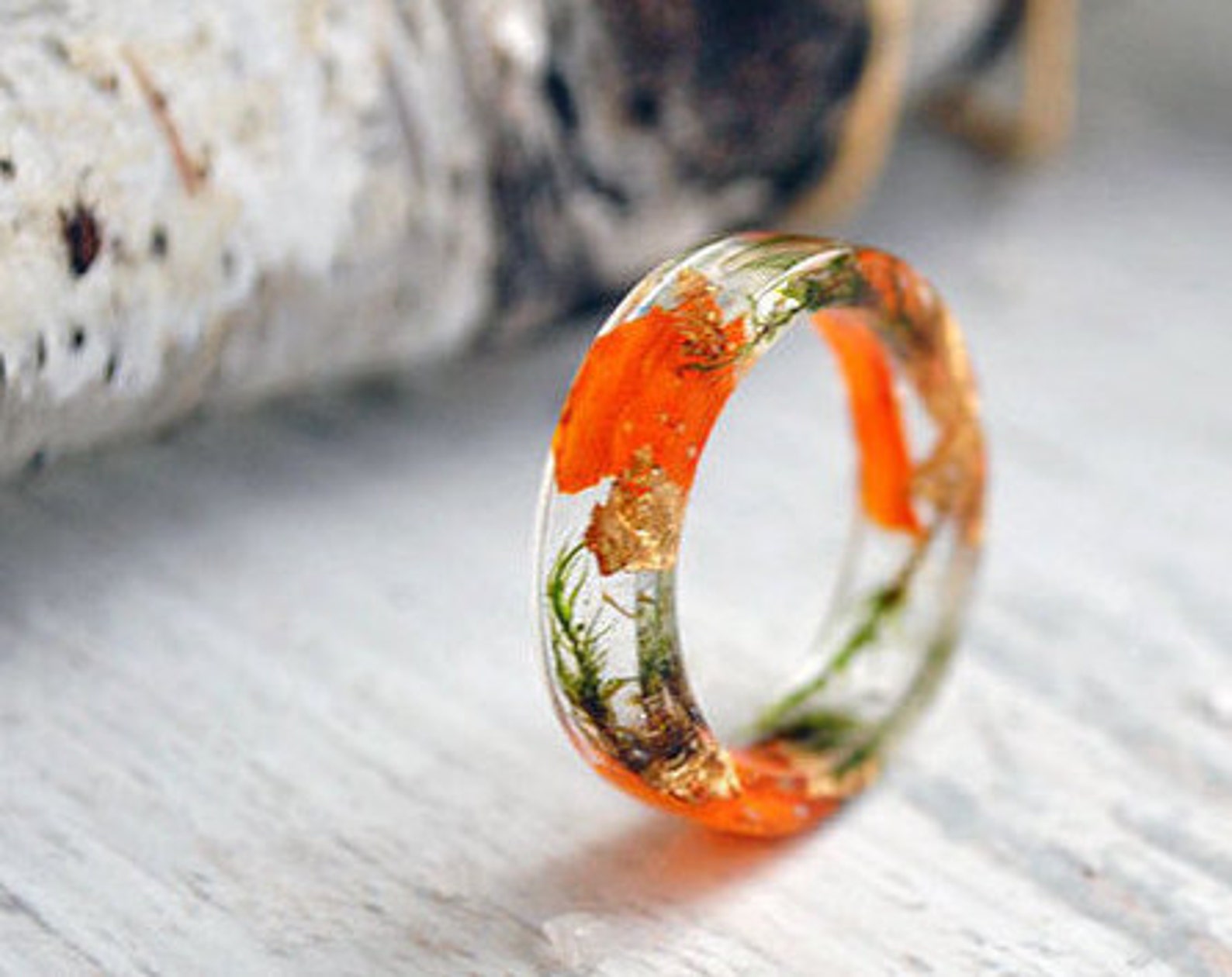 Eco resin ring REAL FLOWER RING nature inspired engagement Etsy