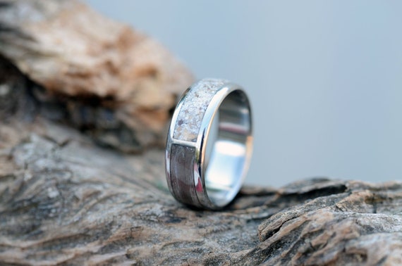 Gibeon Meteorite and Dinosaur Bone Men's Titanium Wedding - Etsy