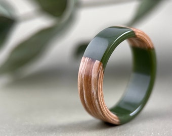 Olive ring, ring wood, Womens wood ring, Personalized Ring Wood ring resin Wooden fashion jewelry Personalized Jewelry, Natural Wedding Ring