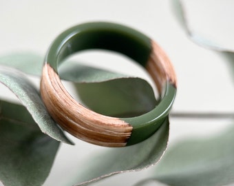 Olive ring, ring wood, Womens wood ring, Personalized Ring Wood ring resin Wooden fashion jewelry Personalized Jewelry, Natural Wedding Ring