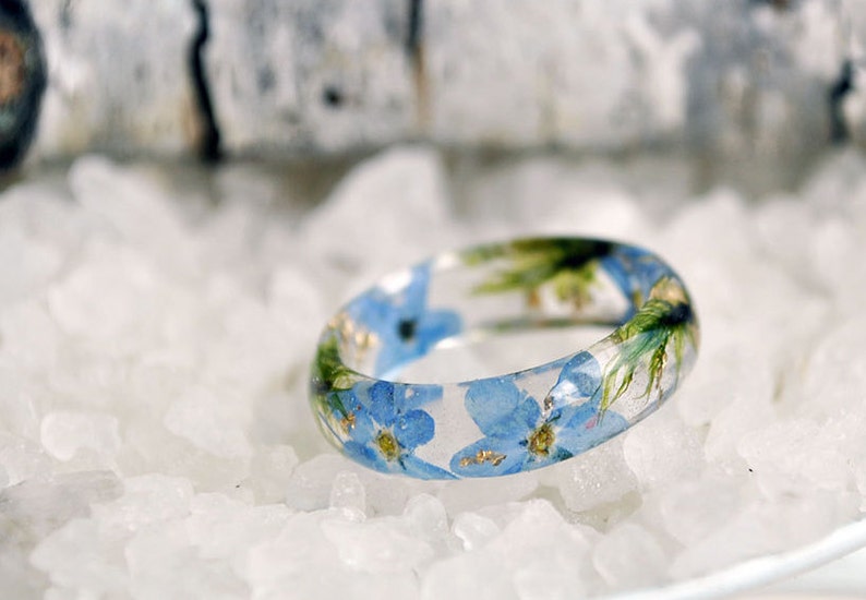 Resin Ring Statement Ring Resin Jewelry Flower Resin Ring Etsy
