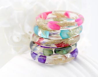 Amethyst Resin Ring. Blue Agate Resin Ring. Green Quartz Resin Ring, Stone Resin Ring  Spikelet. Rose Quartz Resin Ring, Jade Resin Ring