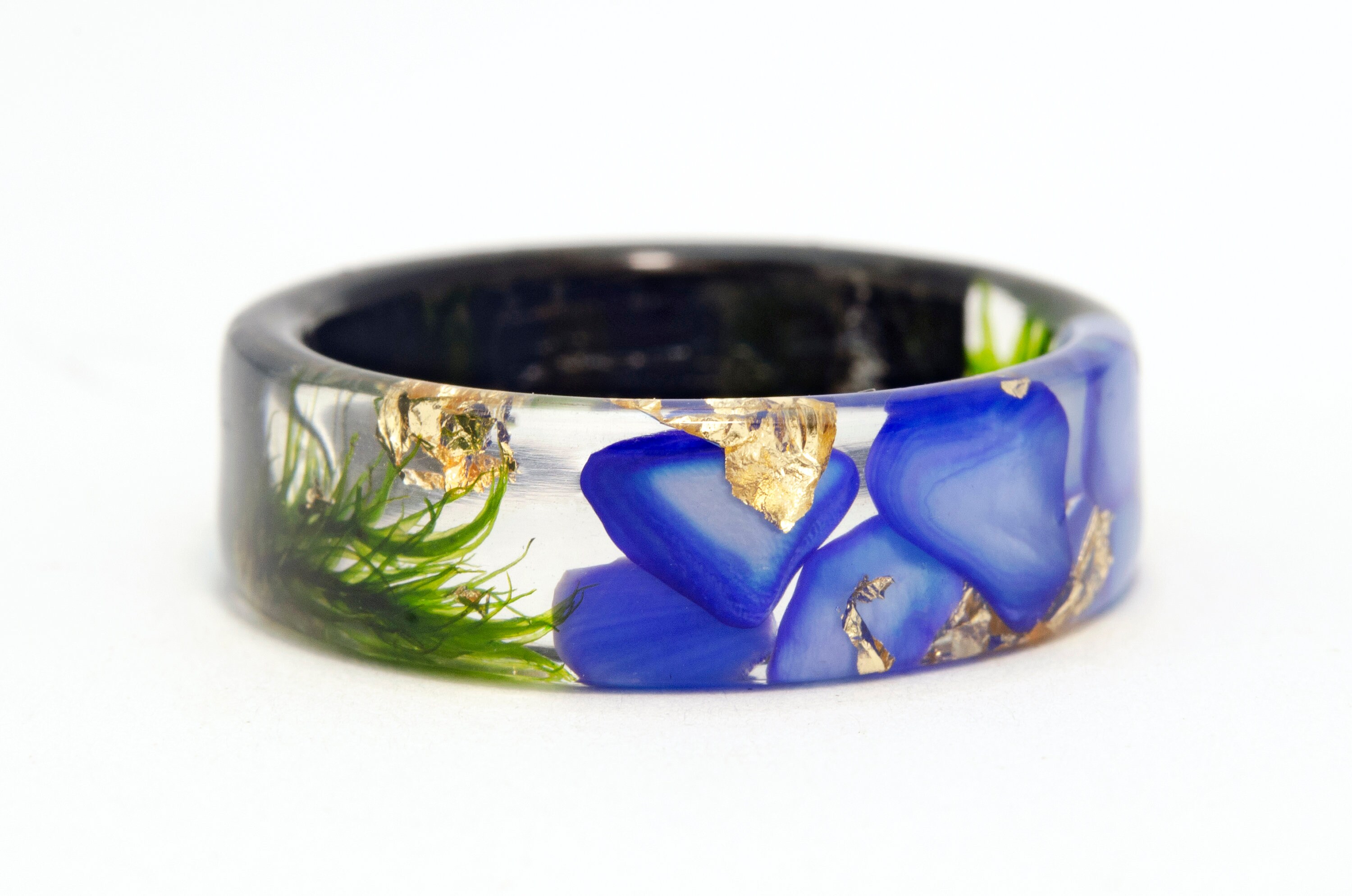 Ebony Wood With Moss and Blue Chrysocolla. Ebony Wood Jewelry. Etsy