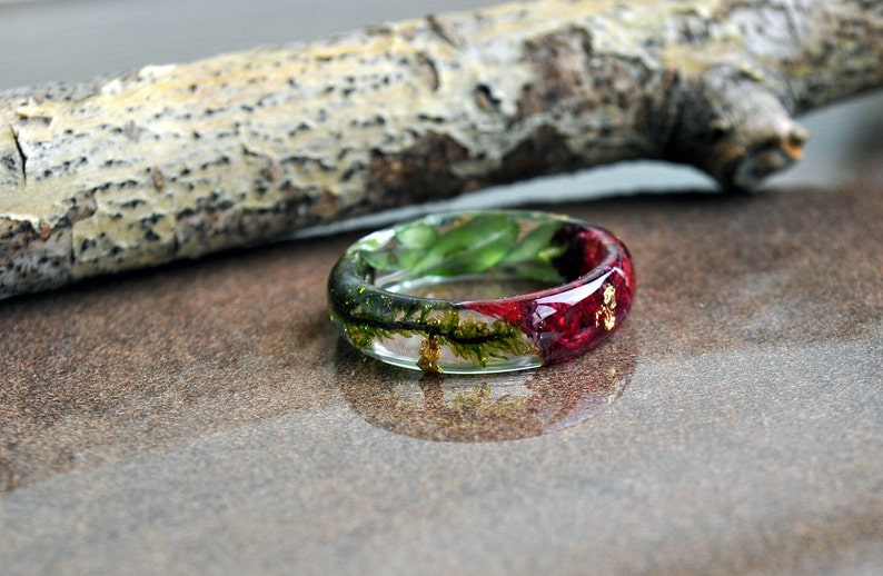 Resin flower ringCarnation Flower Resin Ring Nature Flower Etsy