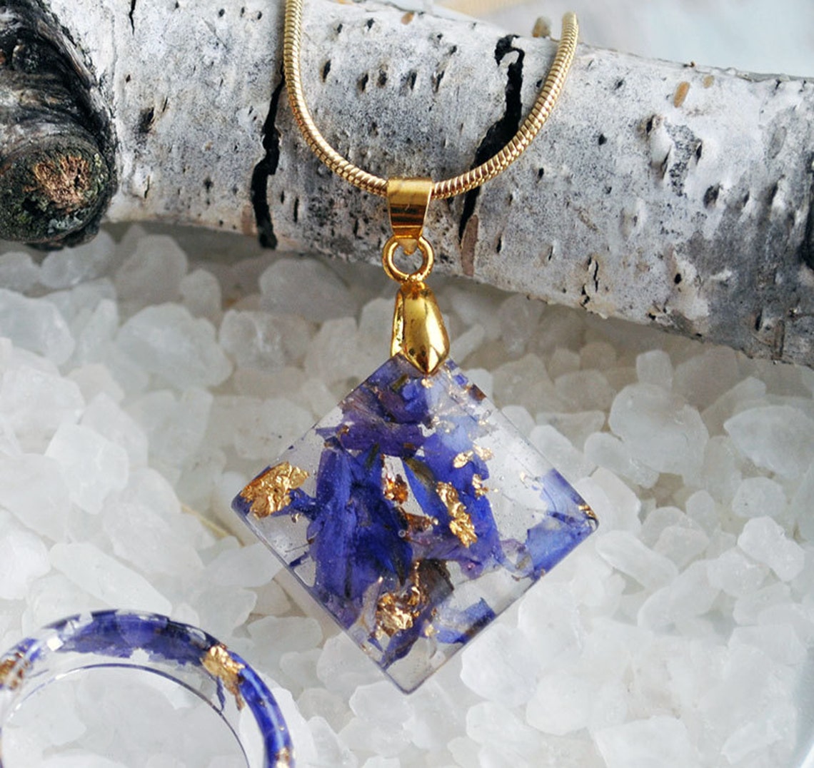 Resin Necklace Nature Necklace Real Flower Necklace Etsy