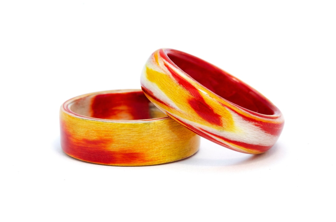 Mahogany Ring-red Ring-wood Ring-wooden Jewelry-wedding Rings-handmade ...