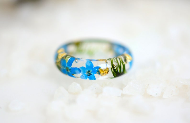 Resin Ring Statement Ring Resin Jewelry Flower Resin Ring Etsy