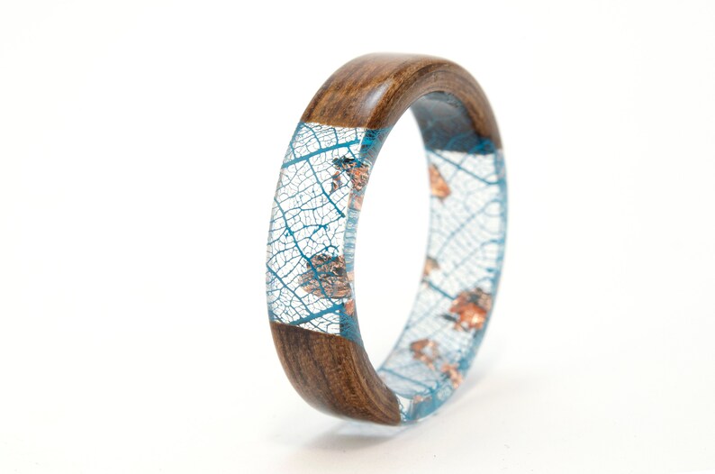 Womens Wood Ringresin Ringforest Jewelry Real Leaf Ring Etsy