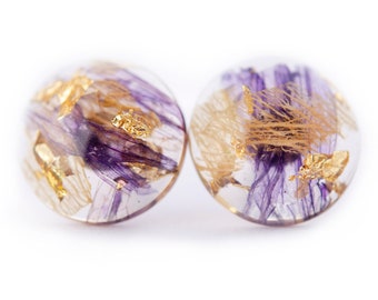 Echte Blume Resin Ohrringe Resin Echte Blume Ohrringe Florale Ohrringe Gepresste Blume Ohrringe echte Blumen Getrocknete Blume Ohrringe