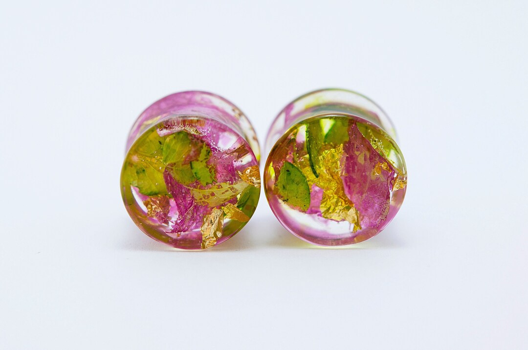 Ear Plugs Real Flower Plugs Resin Plug Earrings Magic Resin Etsy