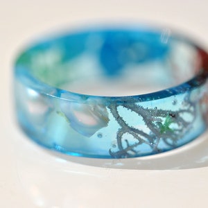 Blue Resin Ring Beach Ocean Jewelry Gift Blue Resin Ring - Etsy