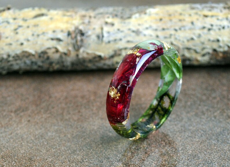 Resin flower ringCarnation Flower Resin Ring Nature Flower Etsy