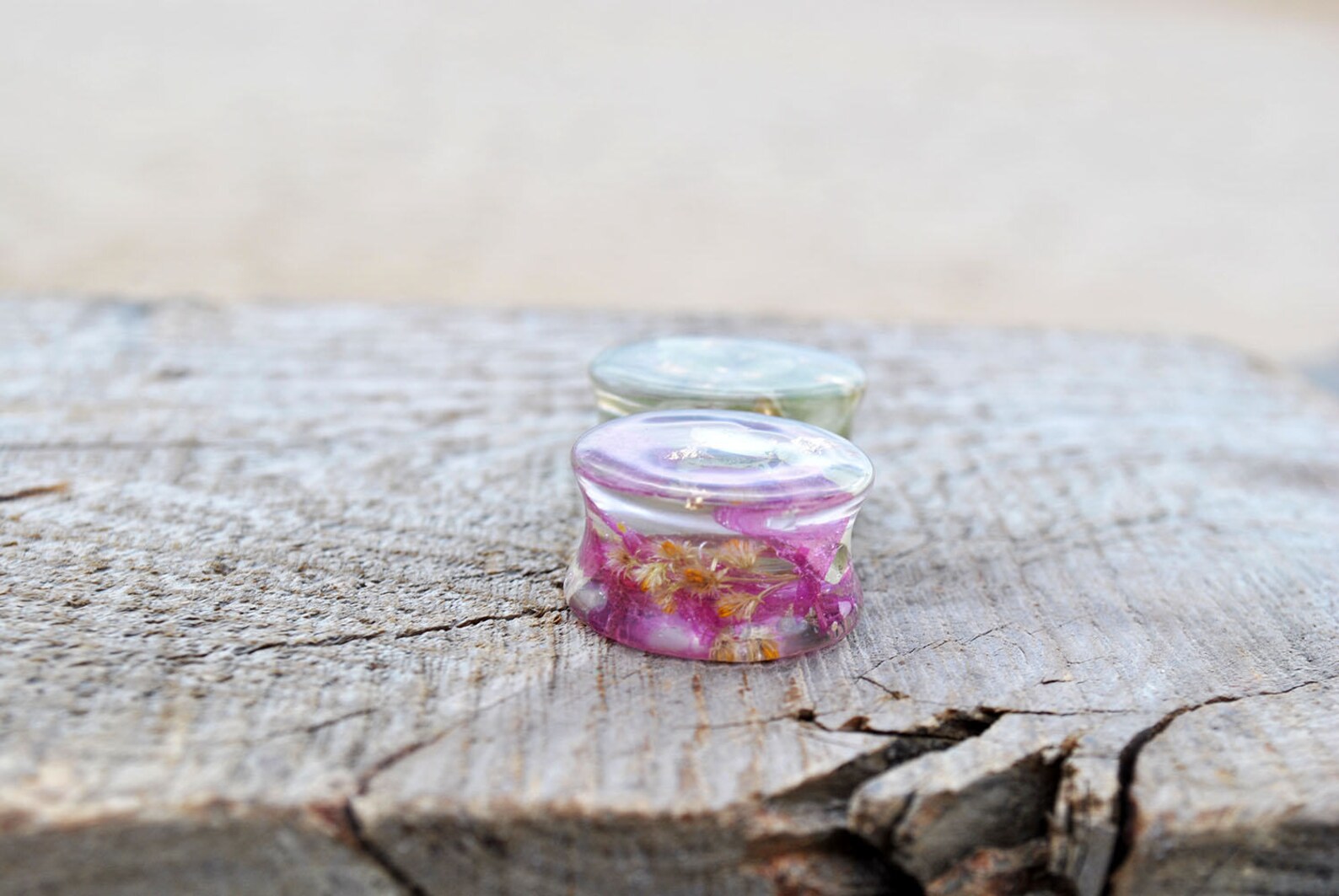 Ear plugs Real flower plugs Resin plug earrings Magic Etsy