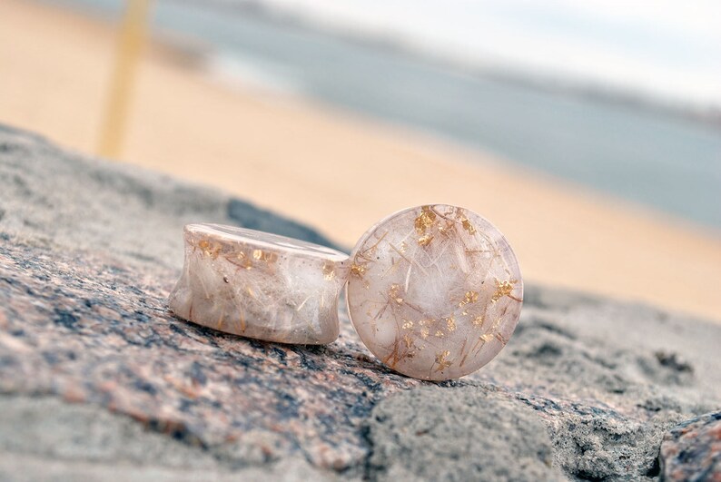Terrarium jewelry flesh tunnels plugs dandelion resin plugs Etsy