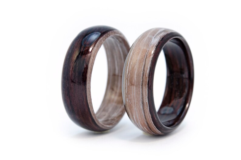 Wooden Wedding Anniversary Couples Ring Set 5th Anniversary Etsy