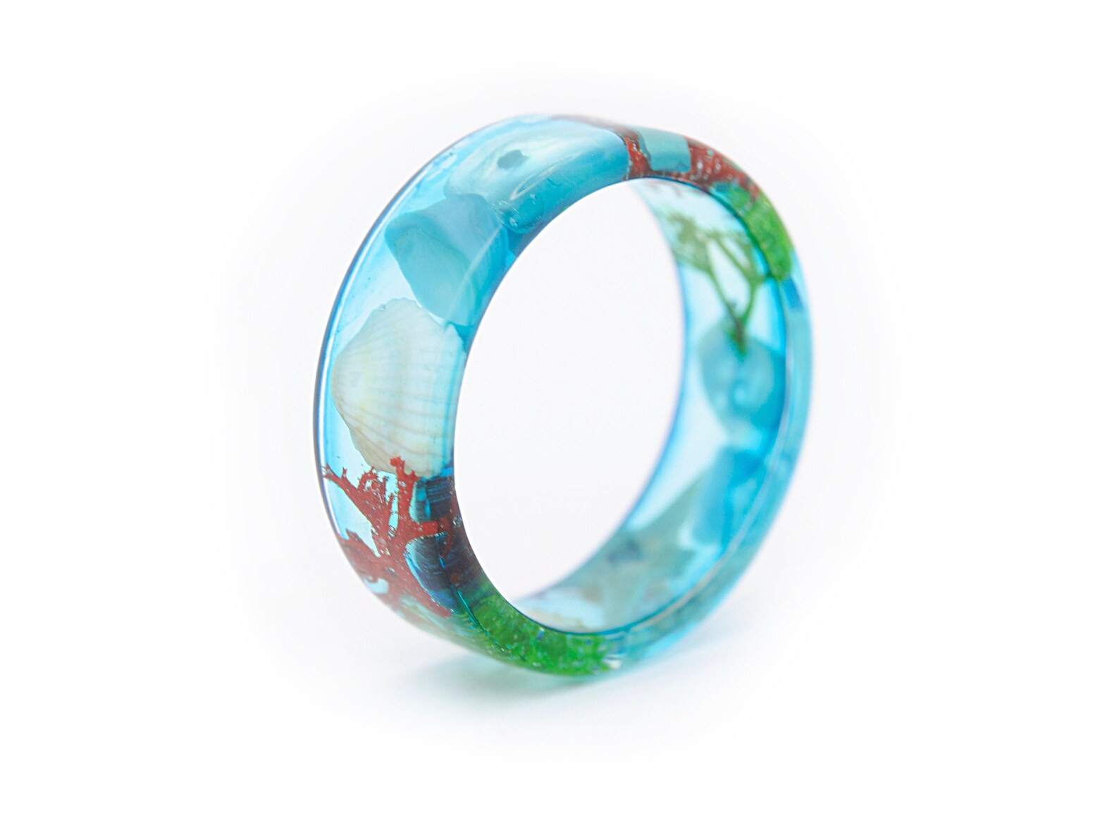 Blue Resin Ring Beach Ocean Jewelry Gift Blue Resin Ring | Etsy