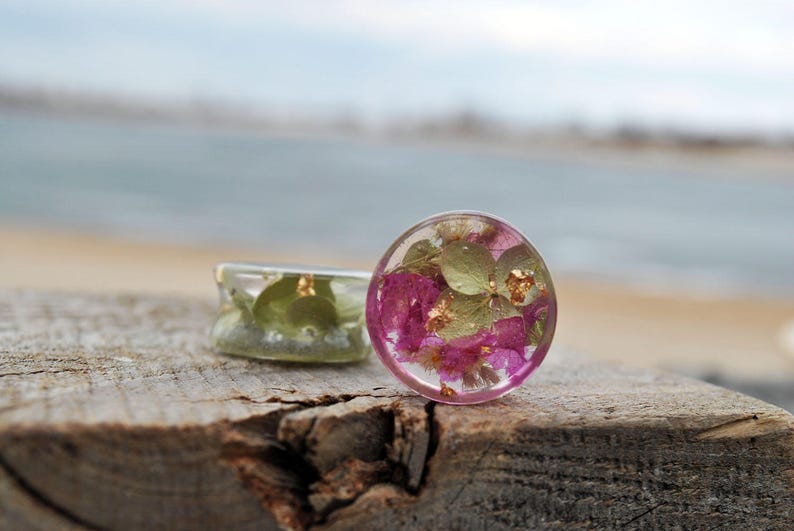 Ear plugs Real flower plugs Resin plug earrings Magic Etsy