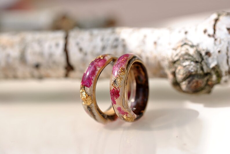 Real birch  bark ring  birch wood rings  Natural Wooden  ring  