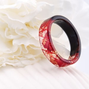 red resin ring, wooden wedding ring, wood jewelry, wooden ring, wooden rings for women, wood resin jewelry,natural wood ring,women wood ring