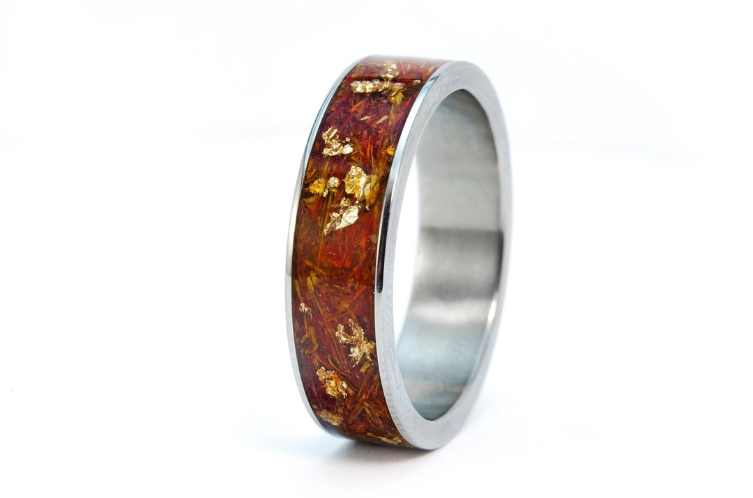 Orange titanium ring deals