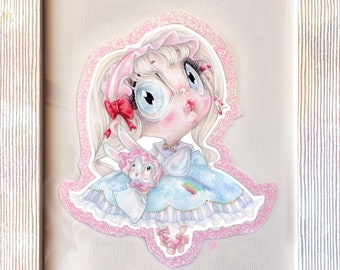 Sweet lolita pop surrealism kawaii egl fashion pink Antonella harajuku japan ORIGINAL (framed)