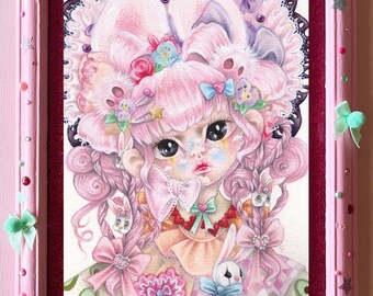 Over The Top - ORIGINAL artwork - lolita japan harajuku sweet childhood kawaii pink