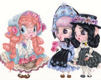 Cottagecore - ORIGINAL artwork - lolita japan harajuku sweet childhood cottage