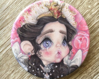 Badge Sisi pop surrealism princess queen flowers pink pins brooch pastel children illustration book