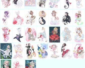 31 mermaids pop surrealism disney pastel jellyfish kawaii art prints