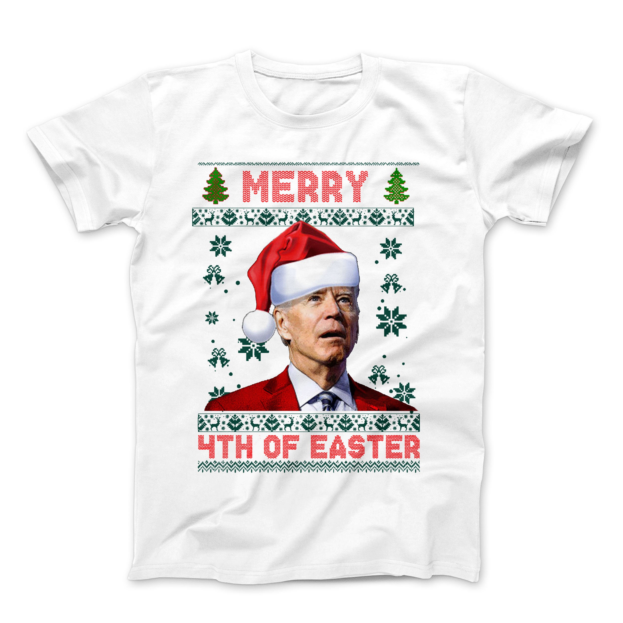 Discover Merry 4th Of Easter Funny Joe Biden Christmas Ugly T-Shirt