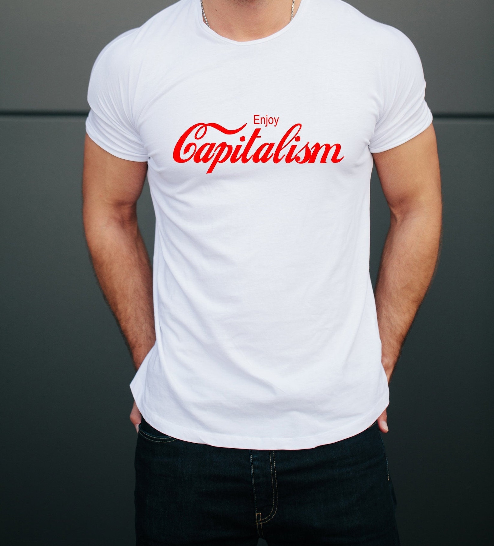Enjoy Capitalism Political Tshirt Funny Political T Shirts Etsy