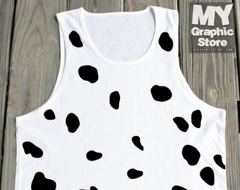 Dalmatian Print Tank Top Animal Dalmatian Tank Top Animal Print Top Halloween Tank Top  Dalmatian Dog Print Dalmation Dog Costume gift