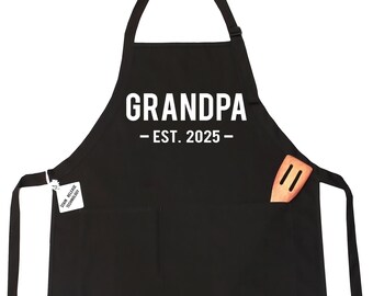 Gift for Grandpa, Grandpa Est 2025 Apron, Grandpa Gifts, Grandpa Apron, Personalized Grandpa Gift, Custom Grandpa Gift, Apron for Grandpa