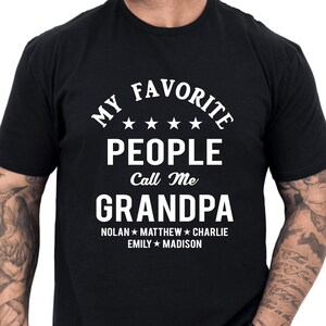 Personalized Grandpa T-shirt, Father&#39;s Day gift for Grandpa from grandkids, Custom Grandpa Shirt with Grandkids Names, Customized Grandpa