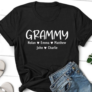 Personalized Grammy T Shirt with Grandkids Names, Gift for Grammy, Shirt for Grammy, Grammy Shirt, Christmas Gift Grammy, Mothers Day Gift