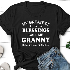 Granny Shirt, Granny Shirt with Grandkids Names, Grandma Shirt, Personalized Granny Shirt, Customized Mothers Day Gift, Nana, Grammy T-shirt