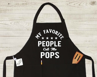 Pops Apron, Pops Gifts, Christmas Gift for Pops, Papa Fathers Day Gift, Birthday Gift for Grandpa, Funny Papa Gift, Pops Personalized Apron