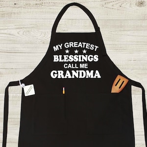Grandma Mothers Day Apron, Grandma Kitchen Apron, Christmas Cooking Apron for Grandma, Gift for Grandma