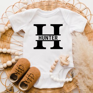 Custom H Name Baby Bodysuit, Baby Name Gift, Personalized Christmas Bodysuit for Baby, Baby Name Gift