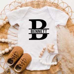 Custom B Name Baby Bodysuit, Personalized Baby Name Bodysuit, Custom First Name Bodysuit, Custom Baby Boy Bodysuit