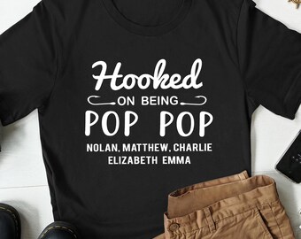 Custom Pop Pop Shirt, Gifts For Grandpa, Fathers Day Shirt, Pop Shirt, Personalized Pop Pop Shirt with Kids Names