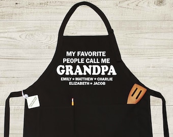 Grandpa Apron, Personalized Grandpa Apron, Apron for Grandpa, Grandpa Gift, Fathers Day Gift for Grandpa, Grandpa Kids Names Gift