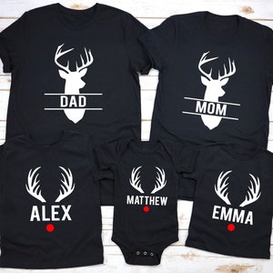 Family Christmas Shirts, Christmas Matching Shirt, Personalized Family Shirts, Matching Family Outfit, Christmas Gifts, Deer Shirts