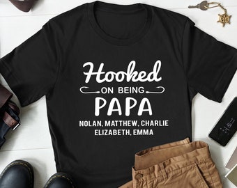 Personalized Papa shirt with names, Papa Shirt, Fathers Day Custom Name Shirts, Grandpa Shirt with Name, Fathers Day Gifts for Pop Pop
