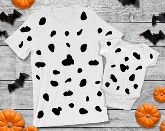 Dalmatian Print Shirts Father Son Mom Baby Dalmatian Matching Shirts Family Matching Costume Halloween Matching Toddler Outfit Baby Bodysuit