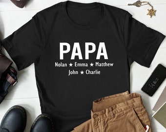 Papa Shirt with Grandkids Names, Personalized Papa Gift, Custom Papa Shirt, Papa Fathers Day Gift, Christmas Gift for Papa, Papa Kids Names