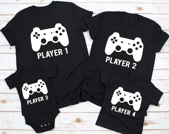 Player 1 Player 2 Matching Shirts Dad and Son Matching Gaming Shirts Gamer Shirt Gaming Remote Matching Shirt Video Game Matching Shirts Set