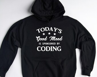 Coding Hoodie, Funny Programmer Graphic Sweatshirt S-3XL, Gift for Software Developers, Coders, and Tech Enthusiasts.