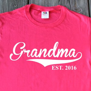 Grandma Gift Shirt Grandma Est 2016 T-Shirt Gift For Grandma Mothers Day Gift T-Shirt Grandma Customized shirt New Grandma Gift Grandma Tee image 4