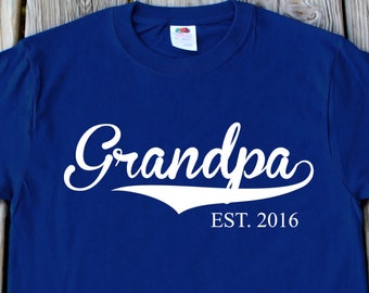 Grandpa EST Shirt Gift For Grandpa Fathers Day Gift T-Shirt Customized Any Year New Grandpa EST Tshirt Fathers Day Shirt Christmas Gifts